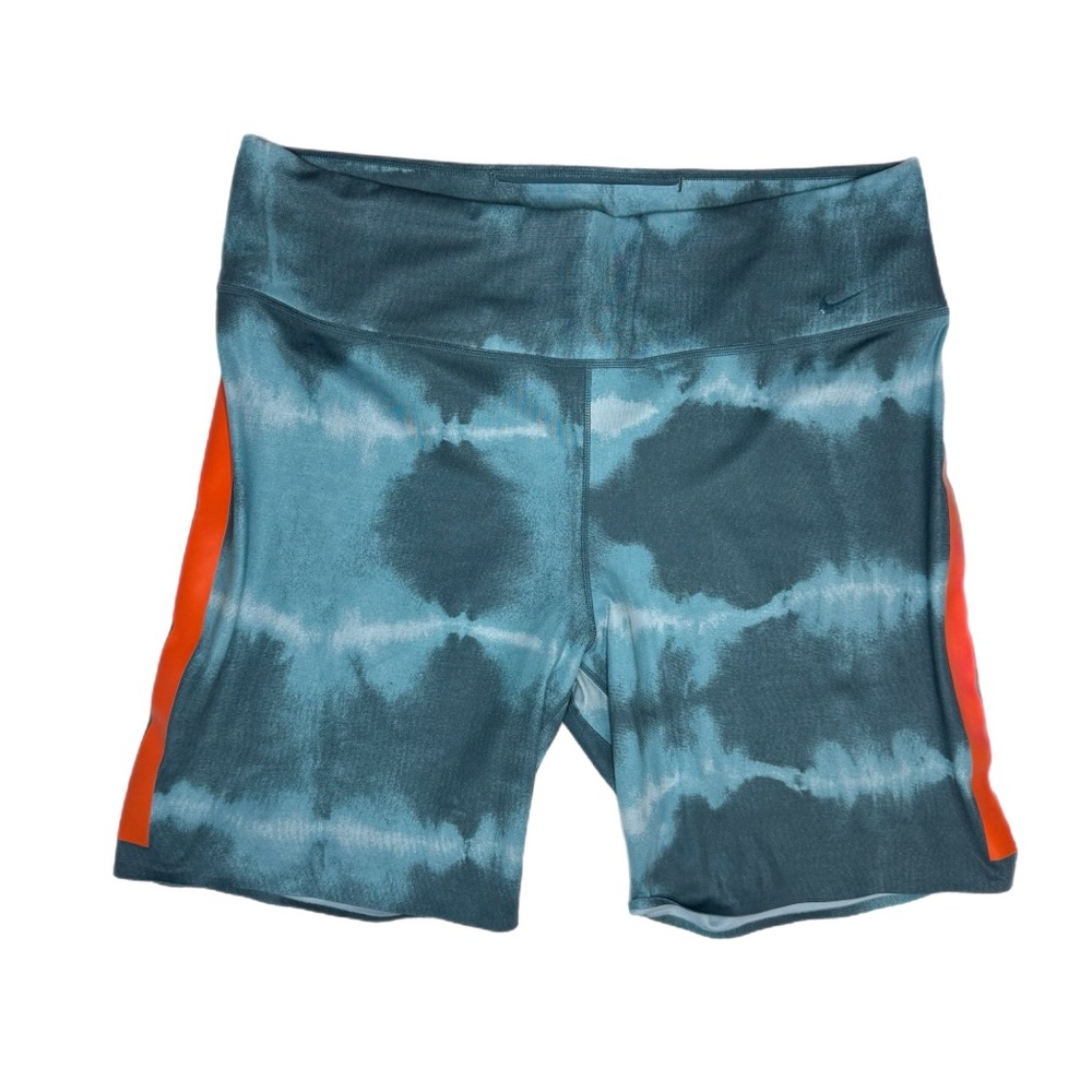 Nike Blue Tie-Dye Shorts with Orange Stripes
